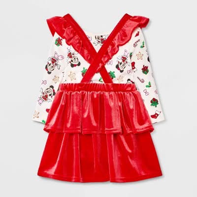 white christmas dresses Disney Minnie Mouse Doll Christmas Holiday Fashion Set New with Case – I  Love Characters main image 1