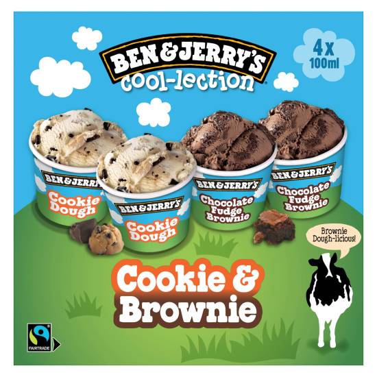 Ben & Jerry's Choc-Dough Cool-Lection Ice Cream Mini Cup Multipack 4 X 100ml