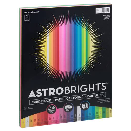 Astrobrights Spectrum 8.5 X 11 Inch Cardstock (75 ct)