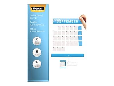 Fellowes Self-Adhesive Laminating Sheets, Letter Size, 9 x 12, 50/Pack (5221502)