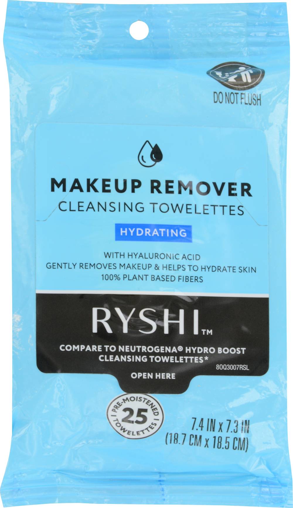 Ryshi Hydrating Makeup Remover Cleansing Towelettes (25 ct) (7.4 in x 7.3 in)