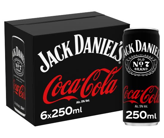 Jack Daniel's Coca Cola Alcoholic Mixed Drink (6 x 250ml)