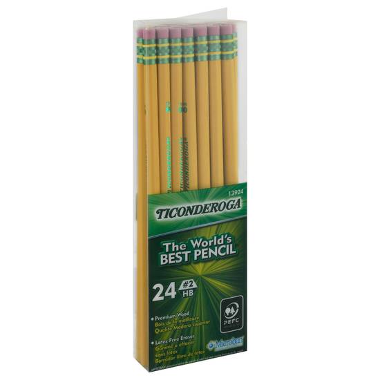 Ticonderoga Number 2 Hb Premium Wood Pencils