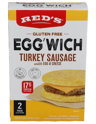 Red's All Natural Turkey Sausage, Egg & Cheese Egg'wich 2 Pack