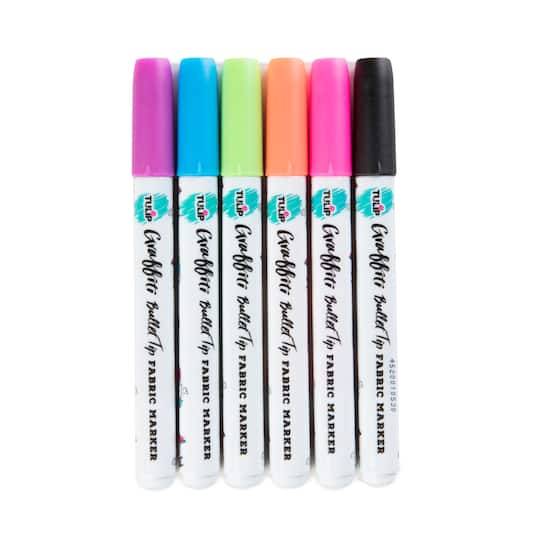 Tulip Neon Graffiti Fabric Paint Markers, Assorted (6 ct)