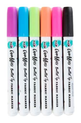 Tulip Neon Graffiti Fabric Paint Markers, Assorted (6 ct)