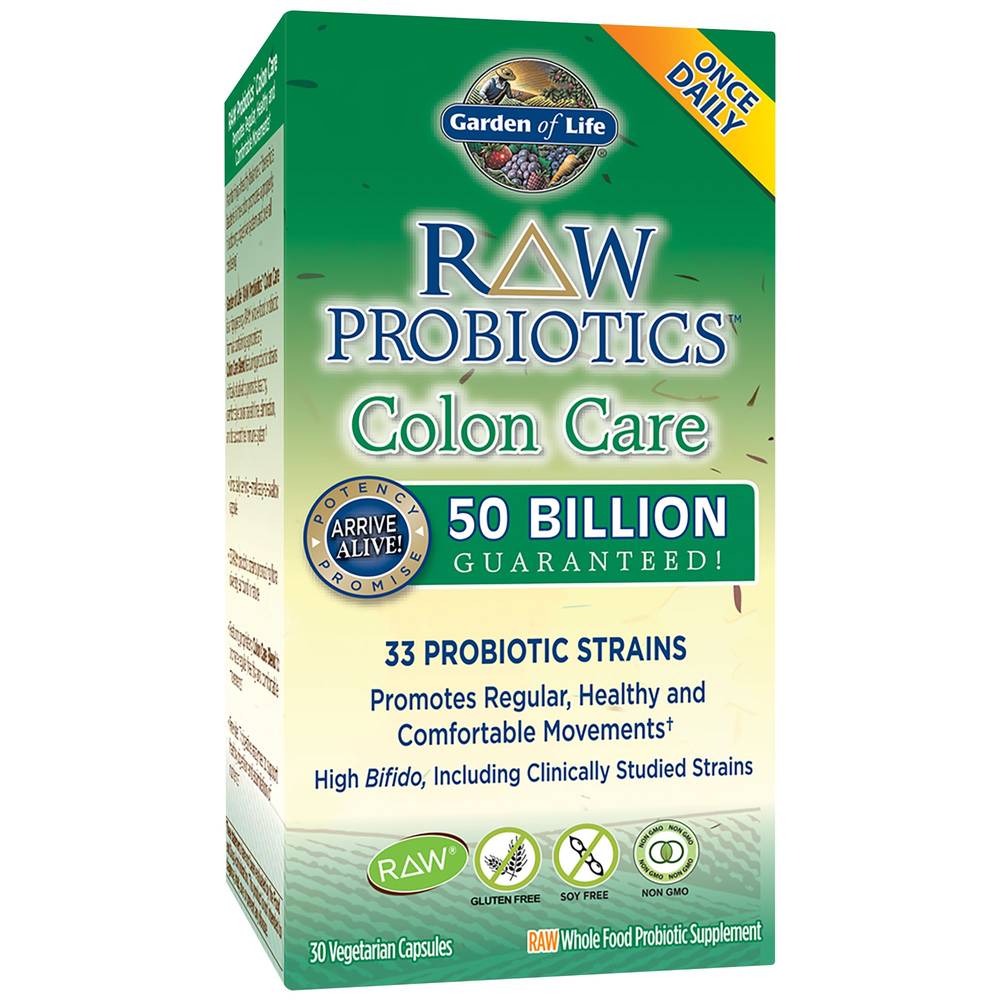 Garden Of Life Raw Probiotics Colon Care 50 Billion Vegetarian Capsules