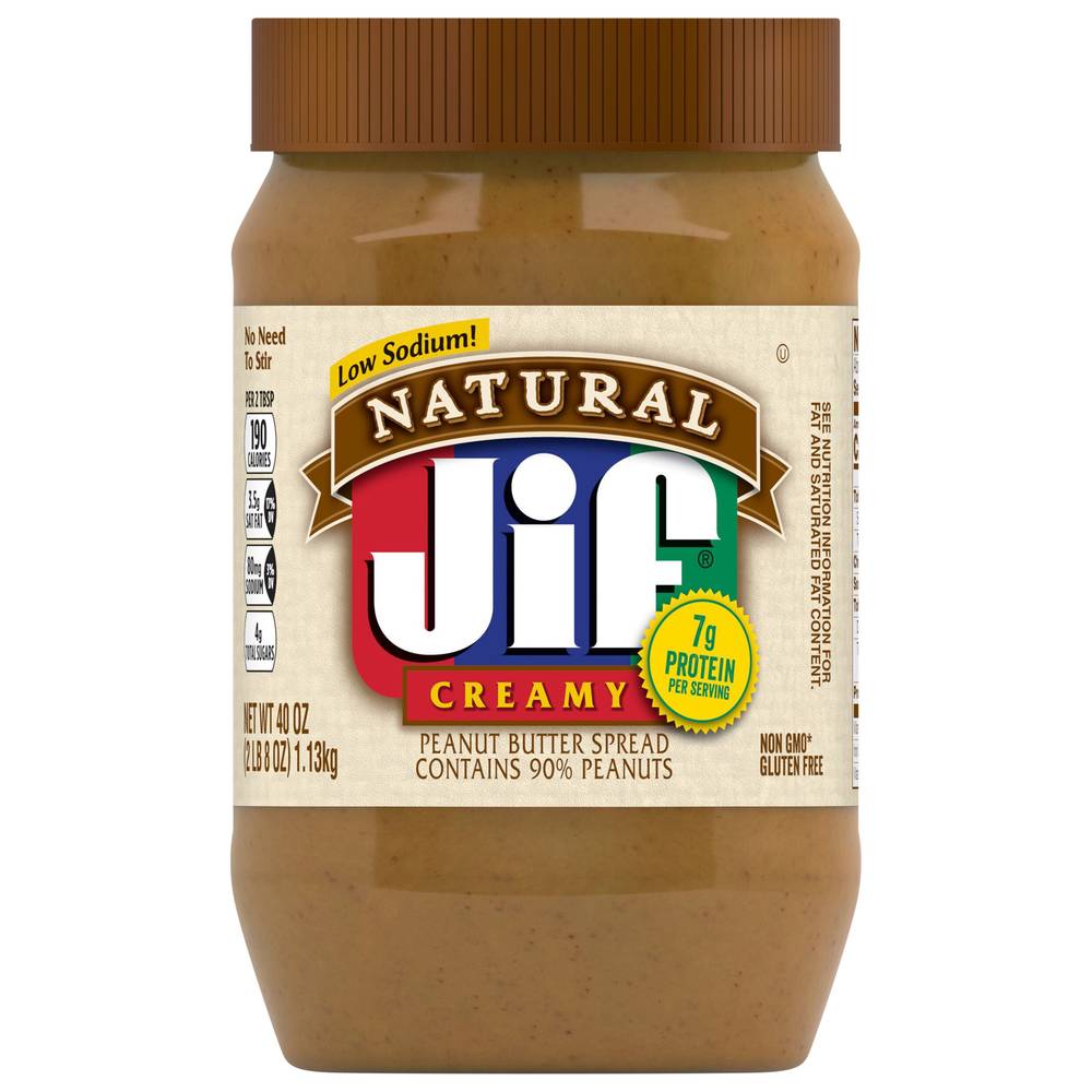 Jif Natural Low Sodium Creamy Peanut Butter (2.5 lbs)