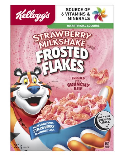 Kellogg's Frosted Flakes Cereal Strawberry Milkshake (350 g)