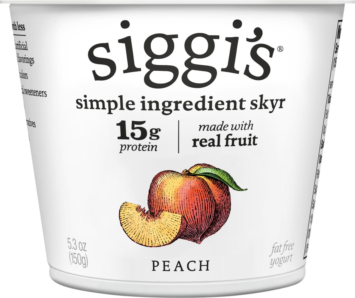 siggi's Skyr Fat Free Yogurt, Peach (5.3 oz)