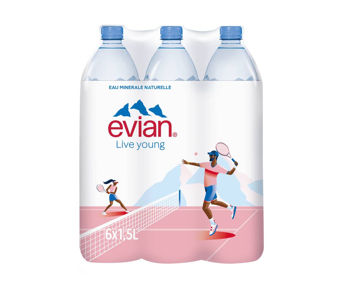 Evian - Eau minérale naturelle (6 pièces, 1,5 L)