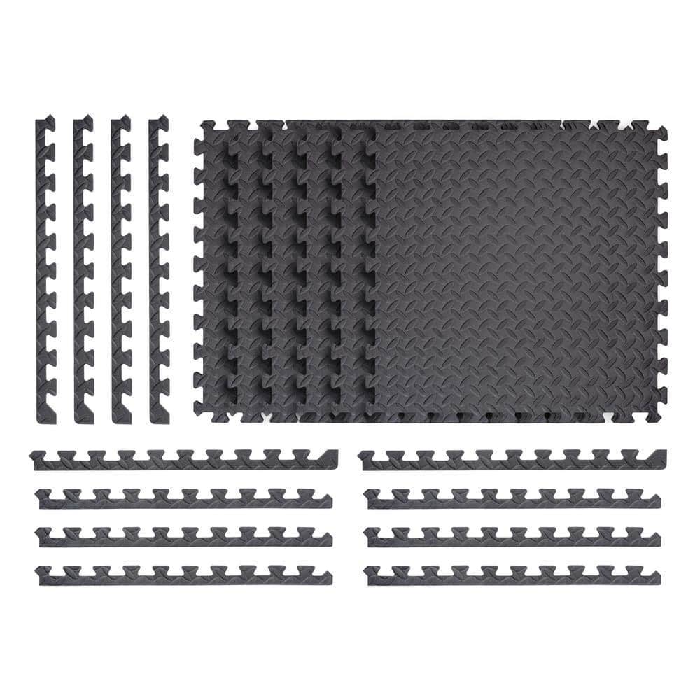 Trafficmaster Gray 24 In. W X 24 In. L X 05 In,.Thick Foam Exercisegym Flooring Tiles (6 Tilescase) (24 Sq. Ft.)