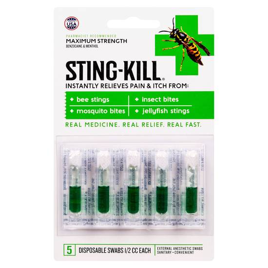 Sting-Kill Maximum Strength Benzocaine & Menthol External Anesthetic Swabs (5 ct)