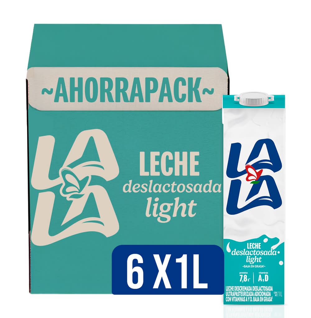 Lala · Leche descremada deslactosada light (6 x 1 L)