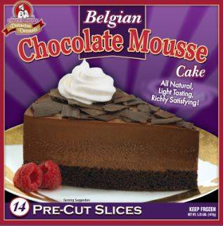 Frozen Chef's Quality - Belgian Chocolate Mousse Cake - 14 slices