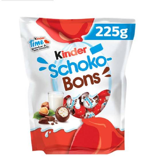 Kinder Schokobons bonbons de chocolat au lait et noisette 225g