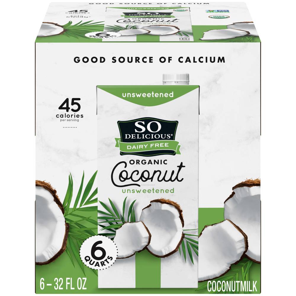 So Delicious Organic Unsweetened Coconut Milk (6 x 32 fl oz)