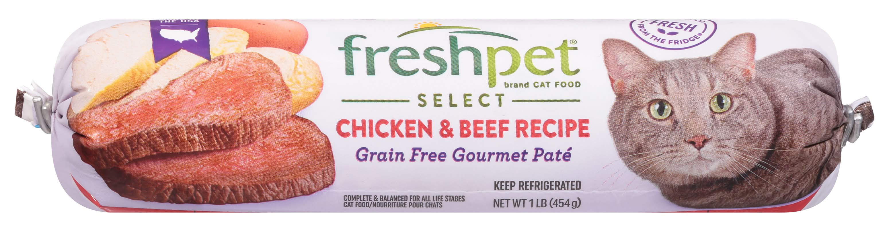 Freshpet Gourmet Pate Cat Food, Chicken & Beef (1 lbs)