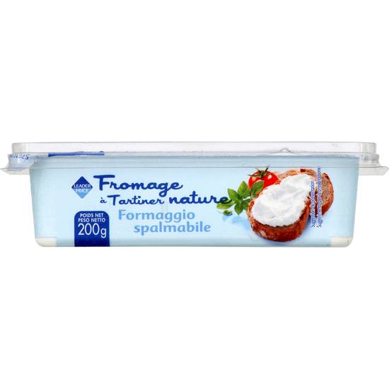 Fromage à tartiner nature Leader price 200g
