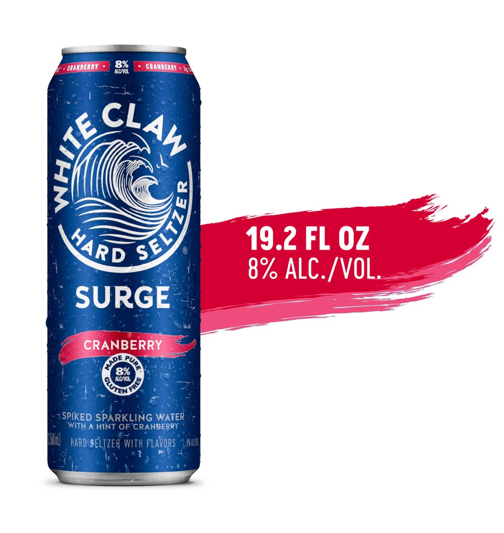 White Claw Surge Hard Seltzer, Cranberry (19.2 fl oz)