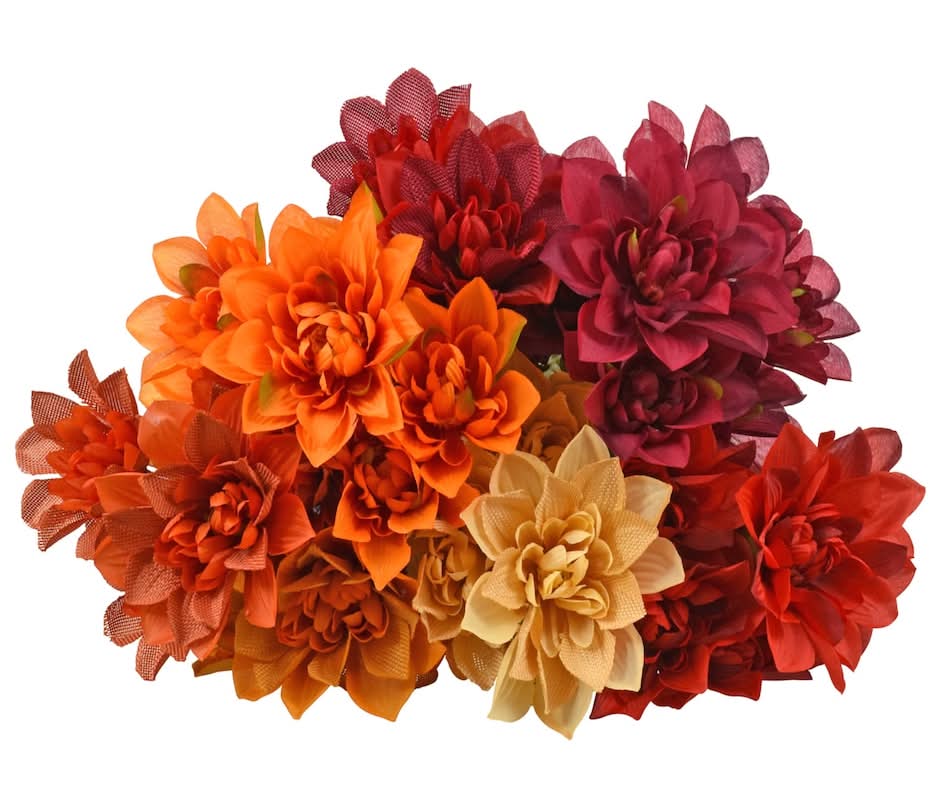 Floral Garden 4-Stem Fall Burlap Dahlia Bushes