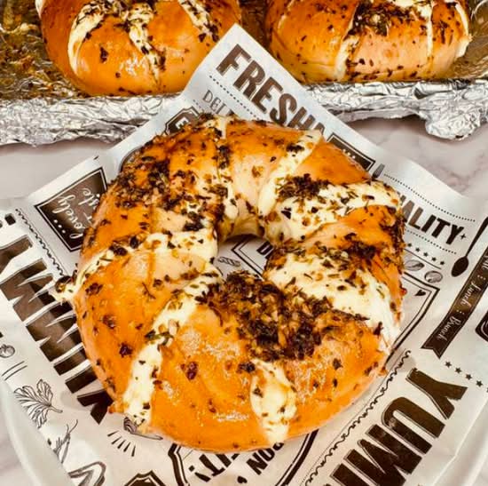 Tomato Soup & Bagel Viral (stuffed cream cheese, garlic & parsley butter)