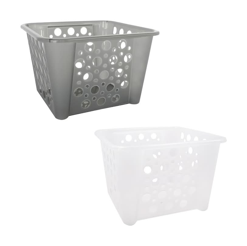 Rectangular Plastic Slotted Storage Baskets (2 ct)