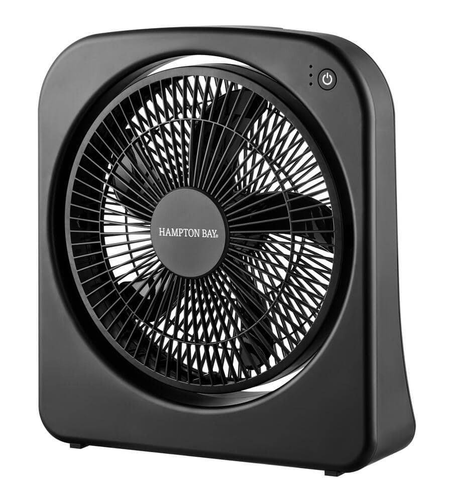 Hampton Bay 9 In. 3 Speed Dual Power Personal Indoor/Outdoor Desk Fan In Black