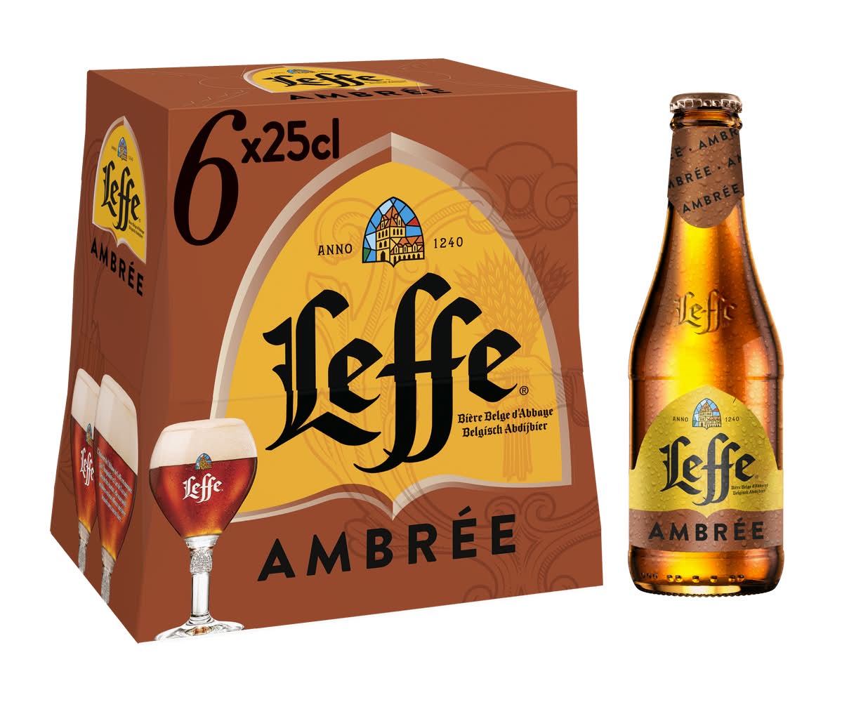 Leffe - Bière belge d'abbaye ambrée (6 x 250ml)