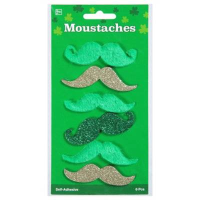 Ampro St. Patrick'S Day Self Adhesive Moustaches 6 Count - Each
