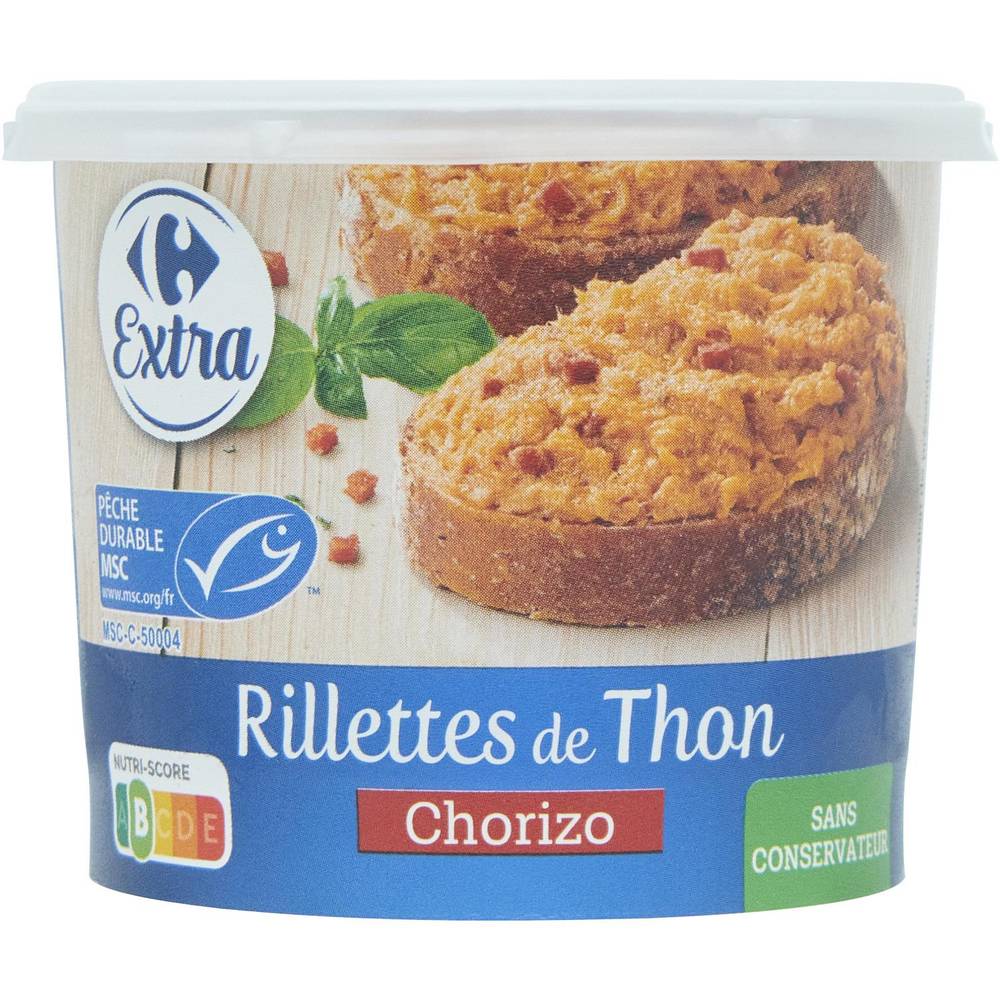 Rillettes chorizo CARREFOUR EXTRA - la barquette de 140g