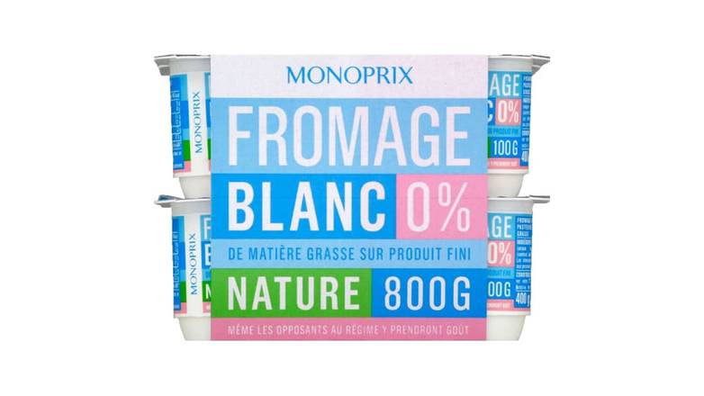 Monoprix Fromage blanc 0% nature Les 8 pots de 100g