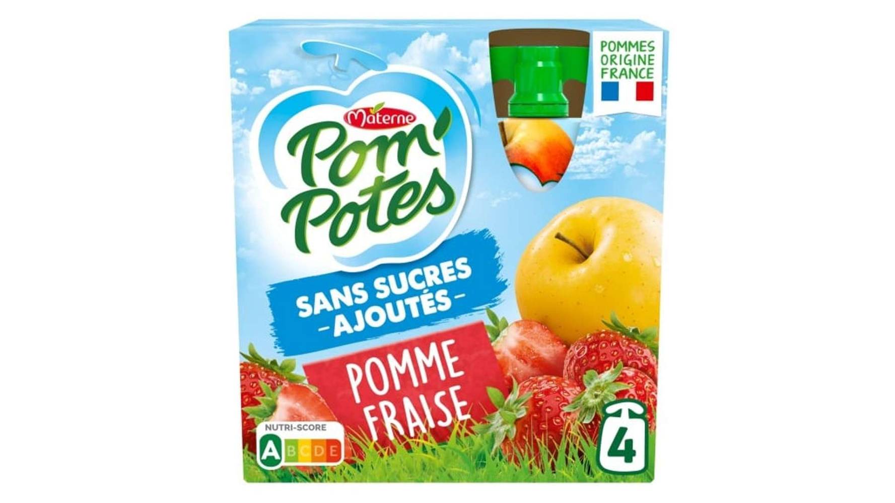 Pom'potes - Compotes gourdes pomme fraise (4 pièces)