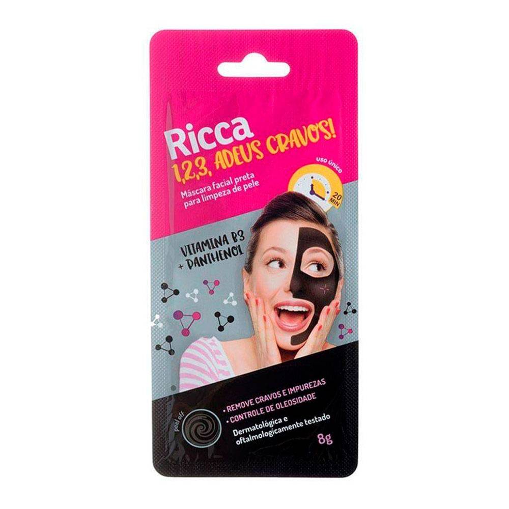 Ricca · Máscara facial preta para limpeza de pele (8 g)