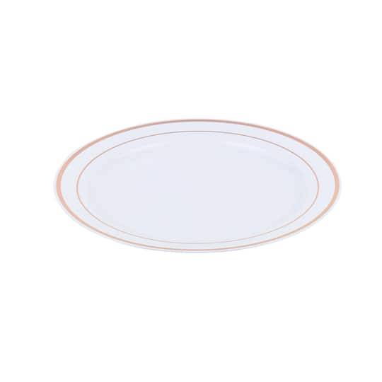 7.5" Rose Gold & White Plastic Plates By Celebrate It, 10Ct.