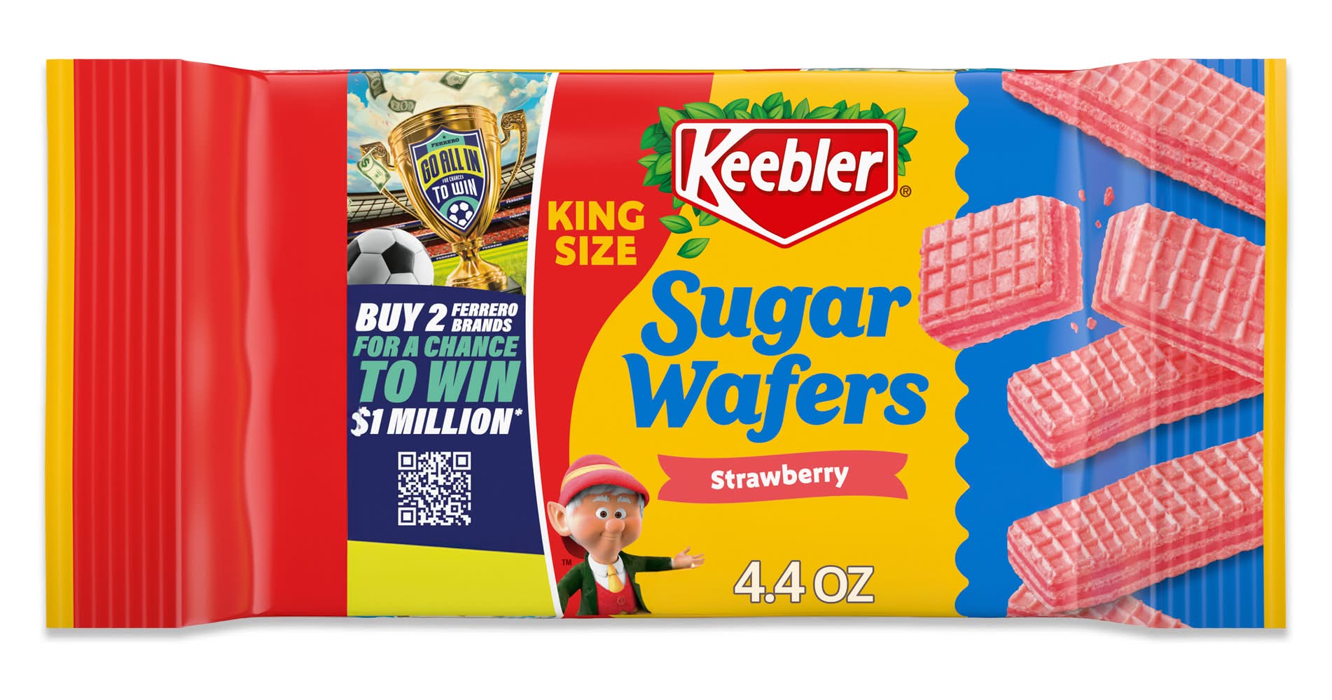 Keebler King Size Sugar Wafers, Strawberry (4.4 oz)