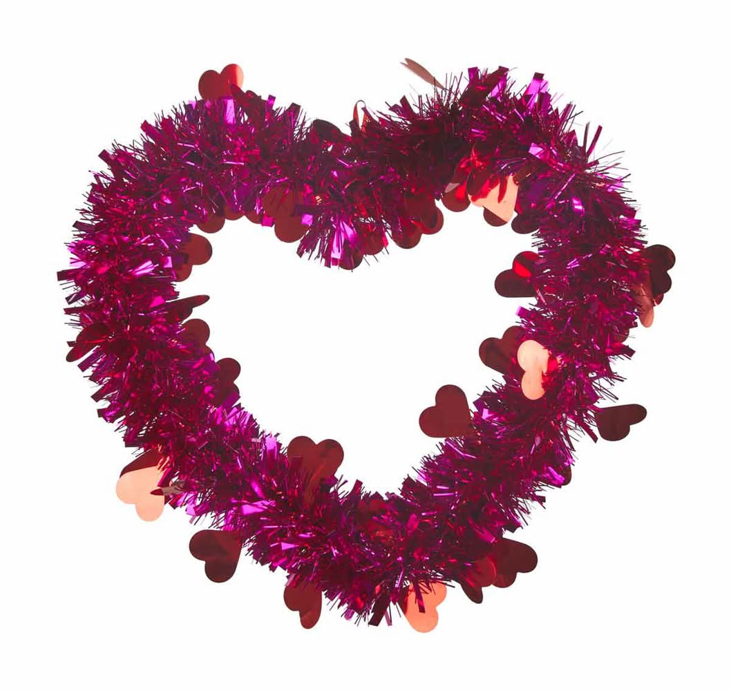 Valentine's Day Heart Shaped Hanging Tinsel Decor