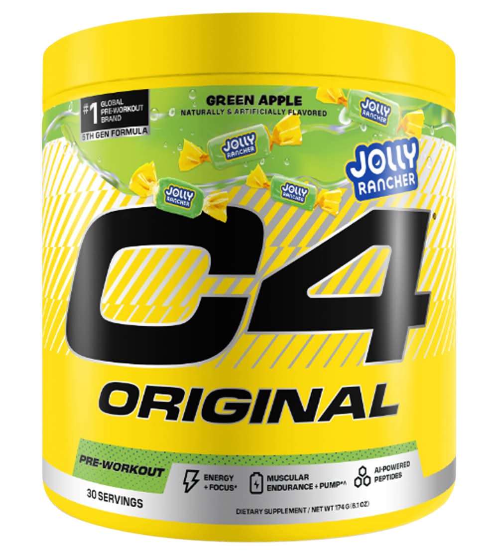 C4 Original Pre-Workout, Jolly Rancher Green Apple (8.8 oz)