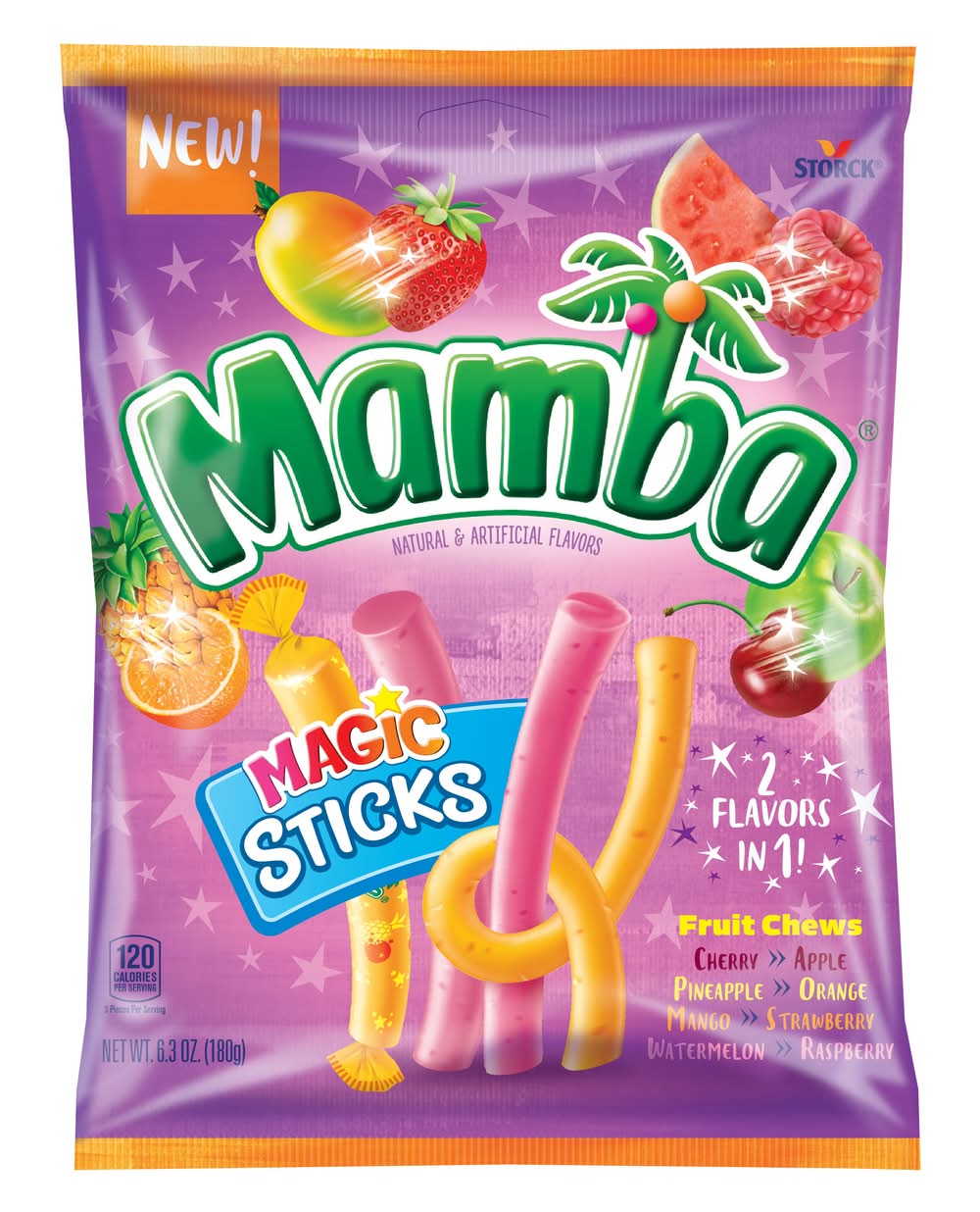 Mamba Magic Sticks Fruit Chews, Assorted (6.3 oz)