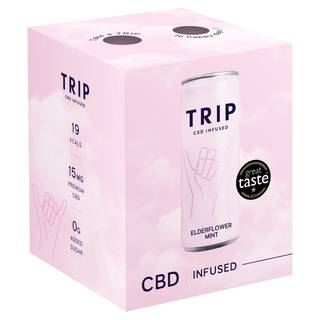 TRIP CBD Infused Elderflower Mint 4x250ml