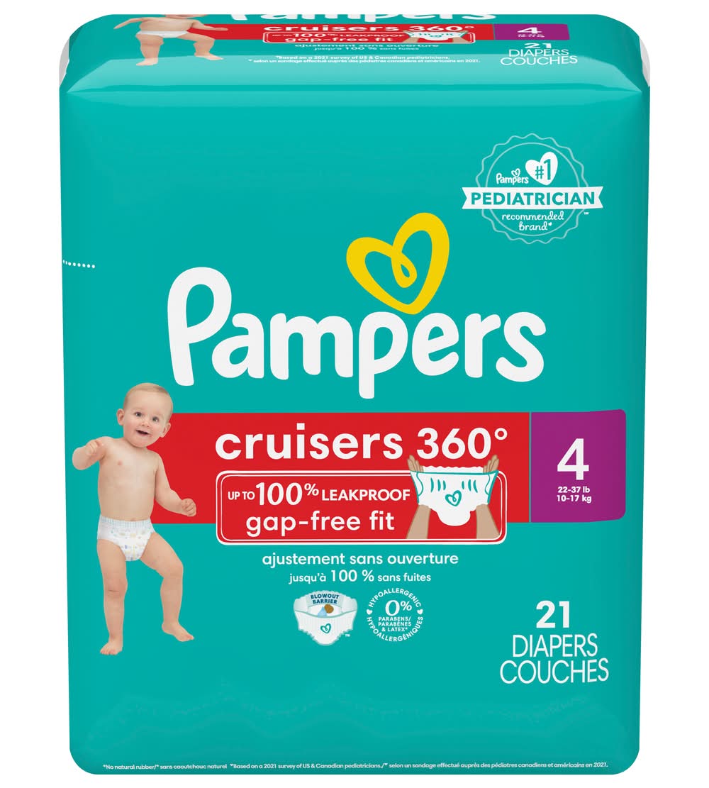Pampers Cruisers 360 Free Fit Diapers, 4 (21 ct)