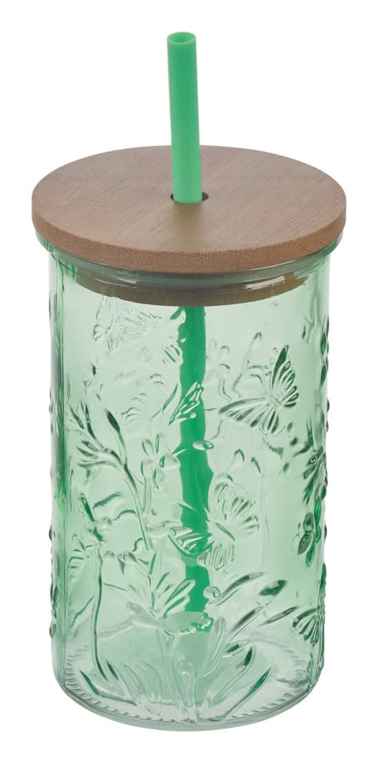 Drinkware Glass With Lid Assorted