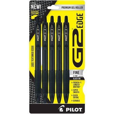 Pilot G2 Edge Premium Gel Roller Fine Point Pens (black) (5 ct)