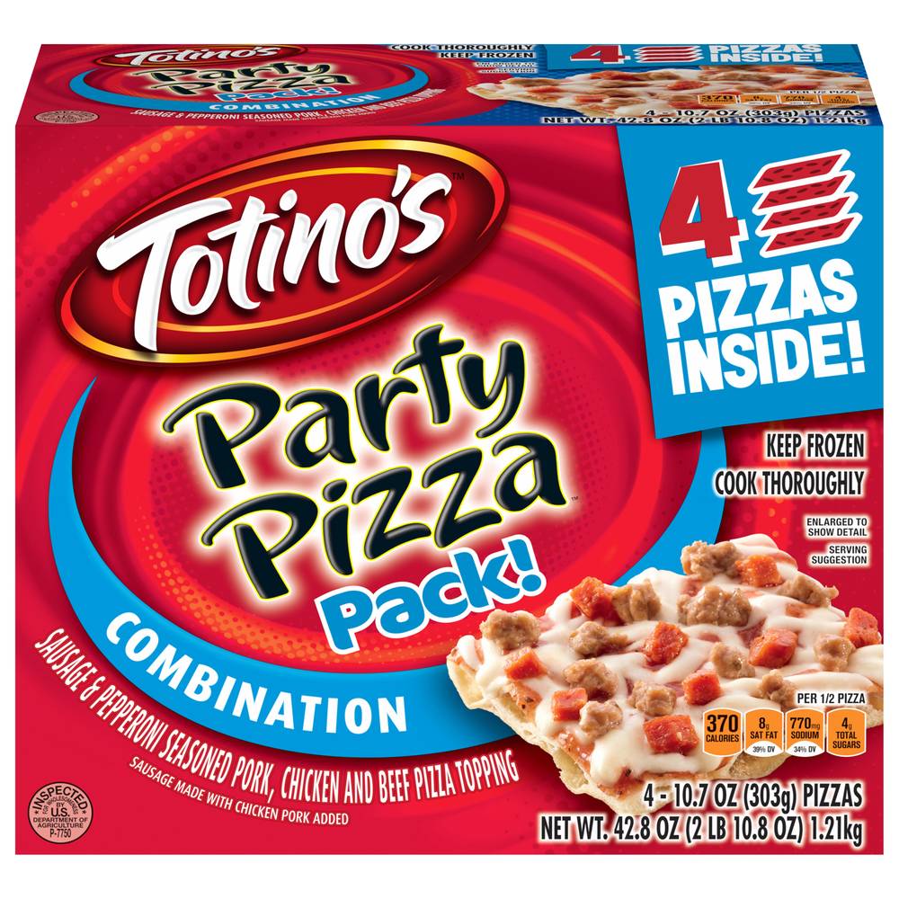 Totino's Party Pizza pack Combination Snacks (10.7 oz, 4 ct)