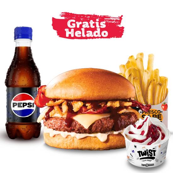 COMBO CRISPY BBQ BACON + HELADO