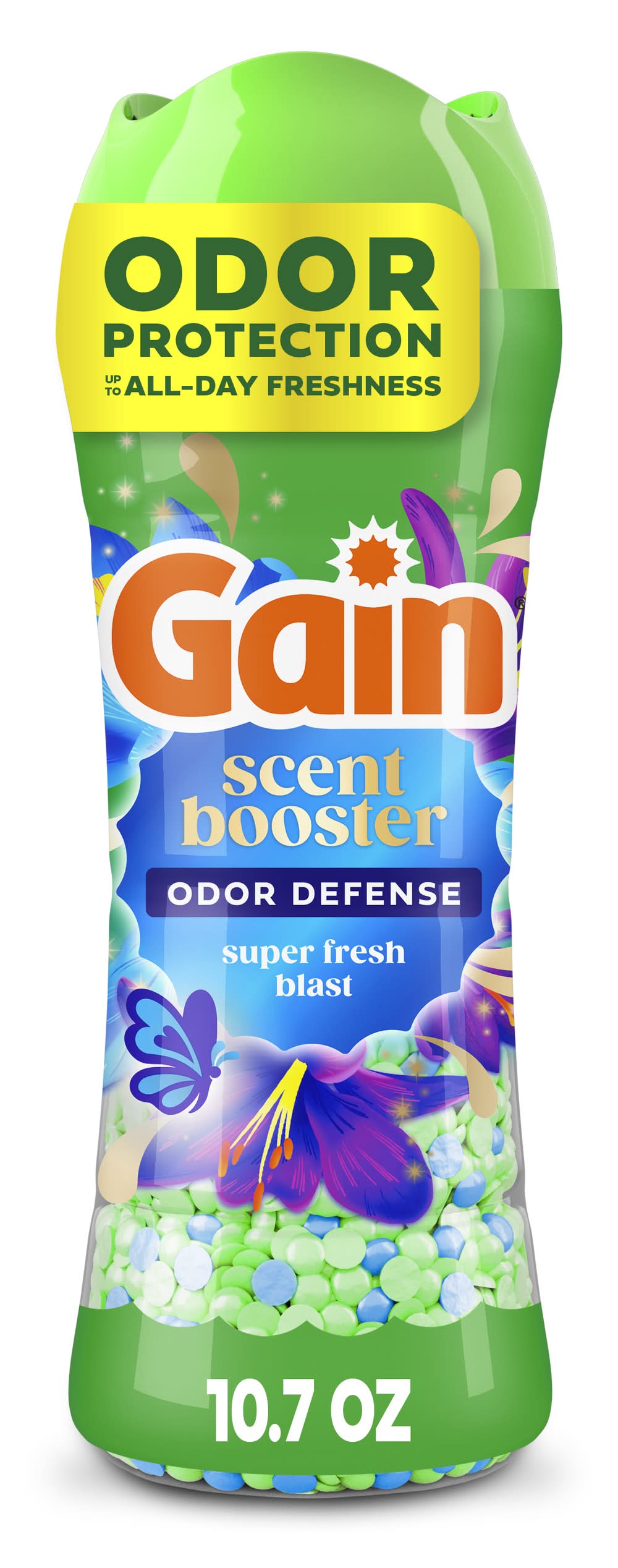 Gain Odor Defense In-Wash Scent Booster, Super Fresh Blast (10.7 oz)