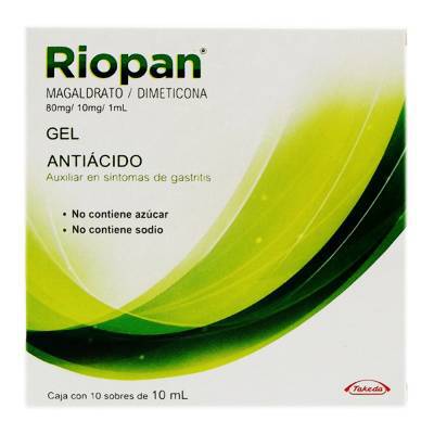 Takeda riopan gel antiácido 80 mg / 10 mg / 1ml (10 un)