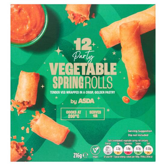 Asda 12 Vegetable Spring Rolls 216g