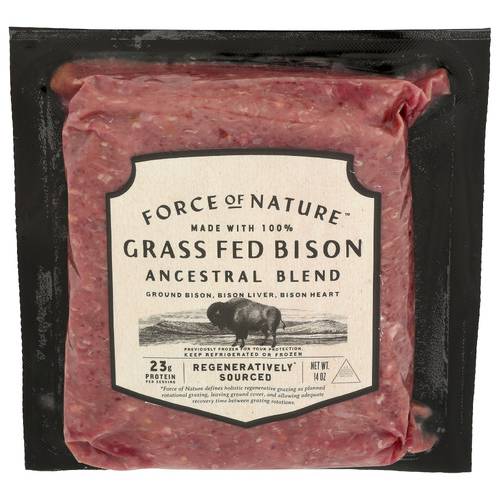 Force Of Nature Meats 100% Grass Fed Ancestral Blend Ground Bison