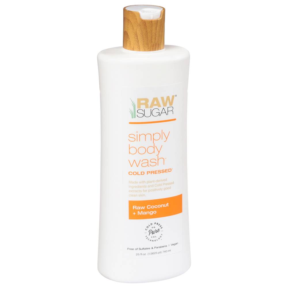 Raw Sugar Cold Pressed Raw Coconut + Mango Simply Body Wash